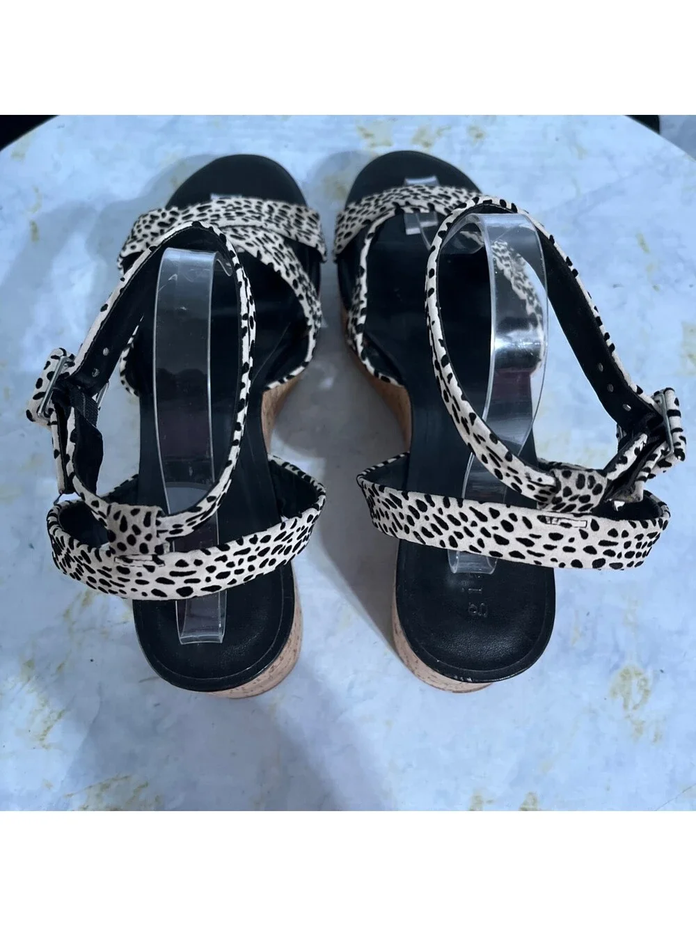 Gianni Bini Women's Size 11M Shoes Brown Black Cheetah Strappy Platform Sandals
